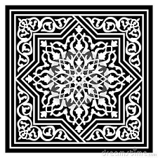 Arabic seamless floral pattern background vector design of round arabesque ornament with flowers and leaves motif. Black And White Floral Arabic Pattern Vector Geometric Pattern Art Geometric Art Islamic Art