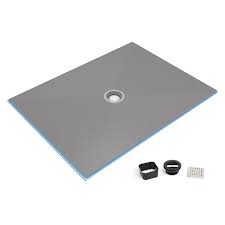 Wedi Fundo Ligno Curbless Shower Pan Base With Center Drain Shower Base Curbless Shower Pan Shower Pans And Bases