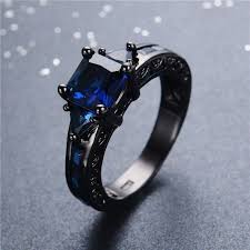 Her Black And Blue Engagement Rings My Sadistic Daughter Diabolik Lovers X Oc Yui S Sadistic Sister Sequel Black Gold Ring Black Gold Jewelry Blue Sapphire Rings