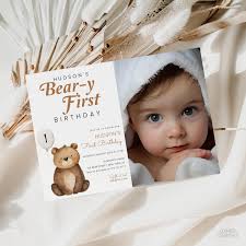 Minimalist First Birthday Invitation