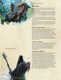 So Here Is The Mutant My First Published Homebrew Class If Y All Want To See More Classes And Player Options In Gen Dnd 5e Homebrew Home Brewing Dnd Classes