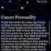 Cancer zodiac sign traits emotional, intuitive, and practically psychic; 1