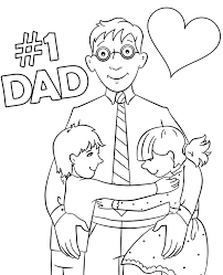 Young children can color this and give it to dad as a father's day gift. Number One Dad Coloring Page Father S Day Card