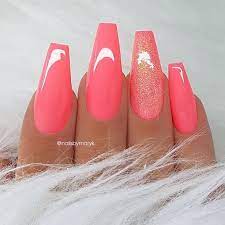 Glitter may remind you of twinkling stars in the dark, but glitter. Repost Coral Pink And Glitter On Long Coffin Nails Picture And Nail Design By Nailsbymaryk Follow He Coffin Nails Long Nails Trendy Nails