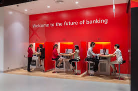 Dbs Bank S New Headquarters Branch In The Marina Bay Financial Center Tower Singapore Banking Bank Interior Design Wayfinding Signage Design
