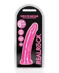 Buy Shots RealRock 6 Slim Dildo Glow in the Dark - Neon Pink | Jack and  Jill Adult
