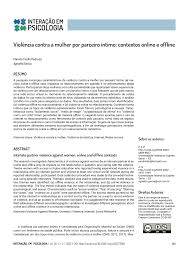 PDF) Violência contra a mulher por parceiro íntimo: contextos online e  offline