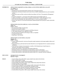 operations accounting analyst resume
