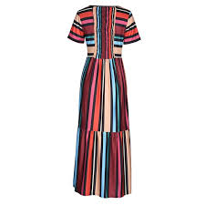 Free Shipping Harajuku Casual Dress Women Clothes Fashion Rainbow Stripe Long Dress Vestidos Female Summer Beach Maxi Dresses Jkp2955 Long Striped Dress Casual Dresses For Women Striped Print Dresses