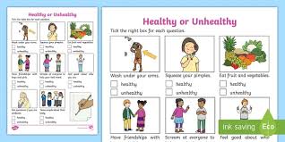 Teach your children healthy oral health habits. Healthy Or Unhealthy Worksheet Teacher Made