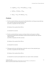Types of chemical reactions worksheet pogil answers. Classifying Types Of Chemical Reactions Original