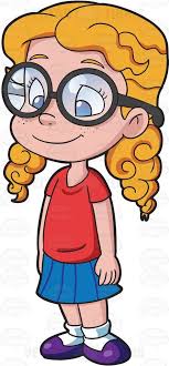 A Female Preschooler With Freckles Looking Nerdy And Smart Cute Cartoon Images Kids Clipart Cute Cartoon