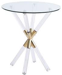 Keep the décor simple and elegant and lift up. Mercury Glass Top End Table With Acrylic And Gold Metal Base Contemporary Side Tables And End Tables By Meridian Furniture Houzz