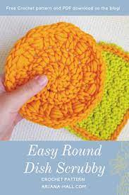 Easy Crochet Round Dish Scrubby Pattern Scrubby Yarn Crochet Patterns Scrubbies Crochet Pattern Crochet Washcloth Free Pattern