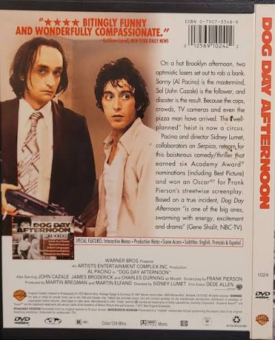 Dog Day Afternoon | DVD Database | Fandom