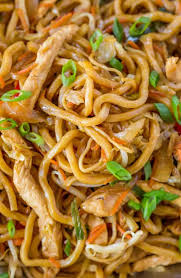 It often contains vegetables and some type of meat or seafood, usually beef, chicken, pork, shrimp or wontons. Chicken Lo Mein Dinner Then Dessert