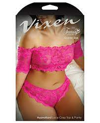 Fantasy Lingerie - Hypnotized Lace Crop Top & Panty Set, Pink - Queen  Size - NEW | eBay