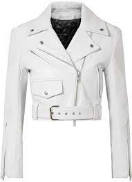 Ad Commissionlink Calvin Klein 205w39nyc Cropped Leather Biker Jacket White 2800 Cropped Leather Jacket White Cropped Jacket White Leather Jacket
