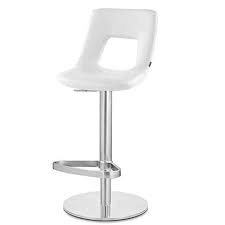 Zuri Furniture White Jazz Bar Stool Round Flat Base Bar Stools Jazz Bar Furniture