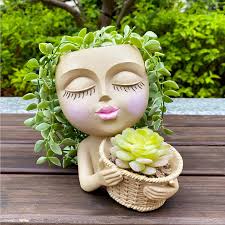 Cat Flower Pot Creative Ceramic Human Shape Planter, Succulent Plant Pot  Big Pots For Plants