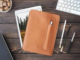Ipad Pro En Apple Pen Houder Ipad Lederen Case Ipad Pro 10 5 Inch Leren Bekleding Licht Bruine Kleur Knippen Doorb Ipad Pro Sleeve Leather Case Apple Pen