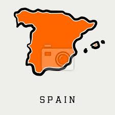 51° 00′ 00″ n, 10° 00′ 00″ o. Spanien Karte Umriss Fototapete Fototapeten Vereinfacht Europa Stilisierten Myloview De