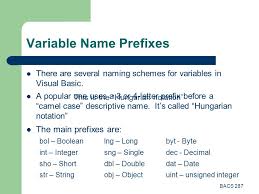 Also known as camel caps or more formally as medial capitals) is the practice of writing phrases without spaces or punctuation, indicating the separation of words with a single capitalized letter, and the first word starting with either case. Bacs 287 Programming Fundamentals 1 Bacs 287 Programming Fundamentals This Lecture Introduces The Following Topics Variables State Scope Lifetime Ppt Download