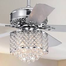 Shop Deidor 52 Inch Chrome Ceiling Fan With Crystal Chandelier On Sale Overstock 22108345