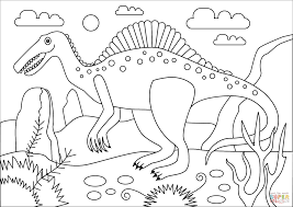 Probeer deze dinosaurus kleurplaat voor volwassenen en geniet! Mewarn05 Dino Kleurplaat Online Kleuren