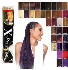 X Pression Ultra Braid Hair Extension Color Chart