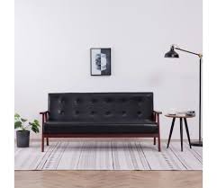 Schlafsofa schwarz kunstleder elegant ecksofa kunstleder schwarz. Vidaxl 3 Sitzer Sofa Schwarz Kunstleder Vidaxl De