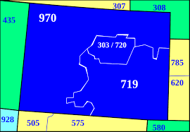 Colorado springs zip code map. Area Code 719 Wikipedia