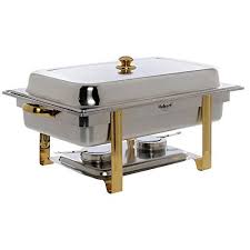 Hubert Classic 9 1 2 Qt Full Size Stainless Steel Chafer 24 3 4 In 2020 Chafing Dishes Specialty Cookware Gold Handles