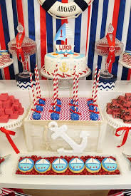 When you're throwing a party and need a backdrop of course! Nautical Birthday Party Ideas Photo 11 Of 11 Catch My Party Nautical Birthday Party Nautical Birthday Nautical Themed Party
