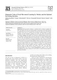 pdf diagnostic value of fetal movement counting by mother