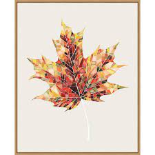 Fall Mosaic Leaf III by Grace Popp Canvas Art Framed - Sylvie Maple -  Overstock - 36094384