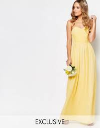 Tfnc Wedding Bandeau Chiffon Maxi Dress At Asos Com Pastel Yellow Bridesmaid Dresses Yellow Bridesmaid Dresses Chiffon Maxi Dress