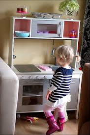 Sienna S New Kitchen Took A Little Wine And Patience But Was Fun To Make Ikea Hack Ikea Duktig Kitchen Martha Stewart Polish Ikea Kuche Ikea Kinderkuche Und Kinderkuche