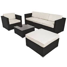 Rattan Lounge Mit Stahlgestell Mailand Schwarz Muebles Terraza Muebles De Jardin Conjunto De Sofas