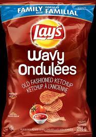 Lay S Wavy Old Fashioned Ketchup Chips Lays Canada Snack Recipes Chips Food