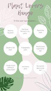 Plant Lovers Bingo Plants Cool Plants Plant Lover