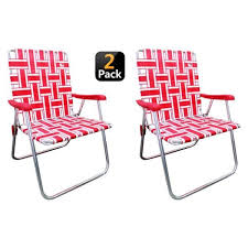 Outdoor Spectator Red White Blue Reinforced Aluminum Classic Webbed Folding Lawn Camp Chair 2 Pack 88678300 In 2020 Camping Chairs Lawn Chairs Outdoor Folding Chairs