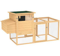 PawHut 75" Wooden Chicken Coop with Nesting Box, Outdoor Hen House with  Removable Tray, Ramp Run, for Garden Backyard, Natural Wood