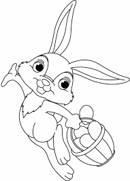 Denn was wär' eine osterfeier ohne bunte. Kostenlose Malvorlage Ostern Osterhase Springt Mit Eierkorb Zum Ausmalen