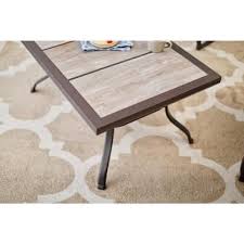 Crestridge Steel Outdoor Patio Coffee Table With Tile Top In 2020 Metal Patio Furniture Hampton Bay Patio Furniture Patio Dining Set