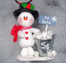 Snowballs For Sale Polymer Clay Snowman Christmas Ornament Etsy Polymer Clay Christmas Christmas Clay Clay Ornaments