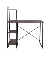 Strukturiertes holz wie kiefer kreiert einen besonders einzigartigen look. Schreibtisch Mit Tablett Und Holzregal Und Metallfusse