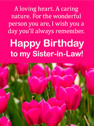 Pink Tulip Happy Birthday Card For Sister In Law Birthday Greeting Cards By Davia Birthday Wishes For Sister Sister Birthday Card Sister Birthday Quotes