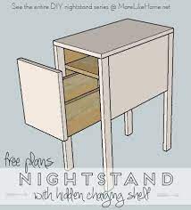 Nightstands Day 13 Deep With Hidden Charging Shelf Diy Nightstand Small Nightstand Diy Furniture Bedroom