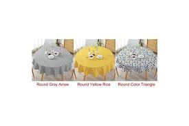 Waterproof pvc tablecloth round clear table cloth cover oil proof dining mat. Color Triangle Simple Nordic Style Tablecloth Round Tablecloths For Circular Table Cover Dust Proof Cotton Linen Table Cover For Buffet Table Parties Holiday Dinner Colour Triangle Kogan Com